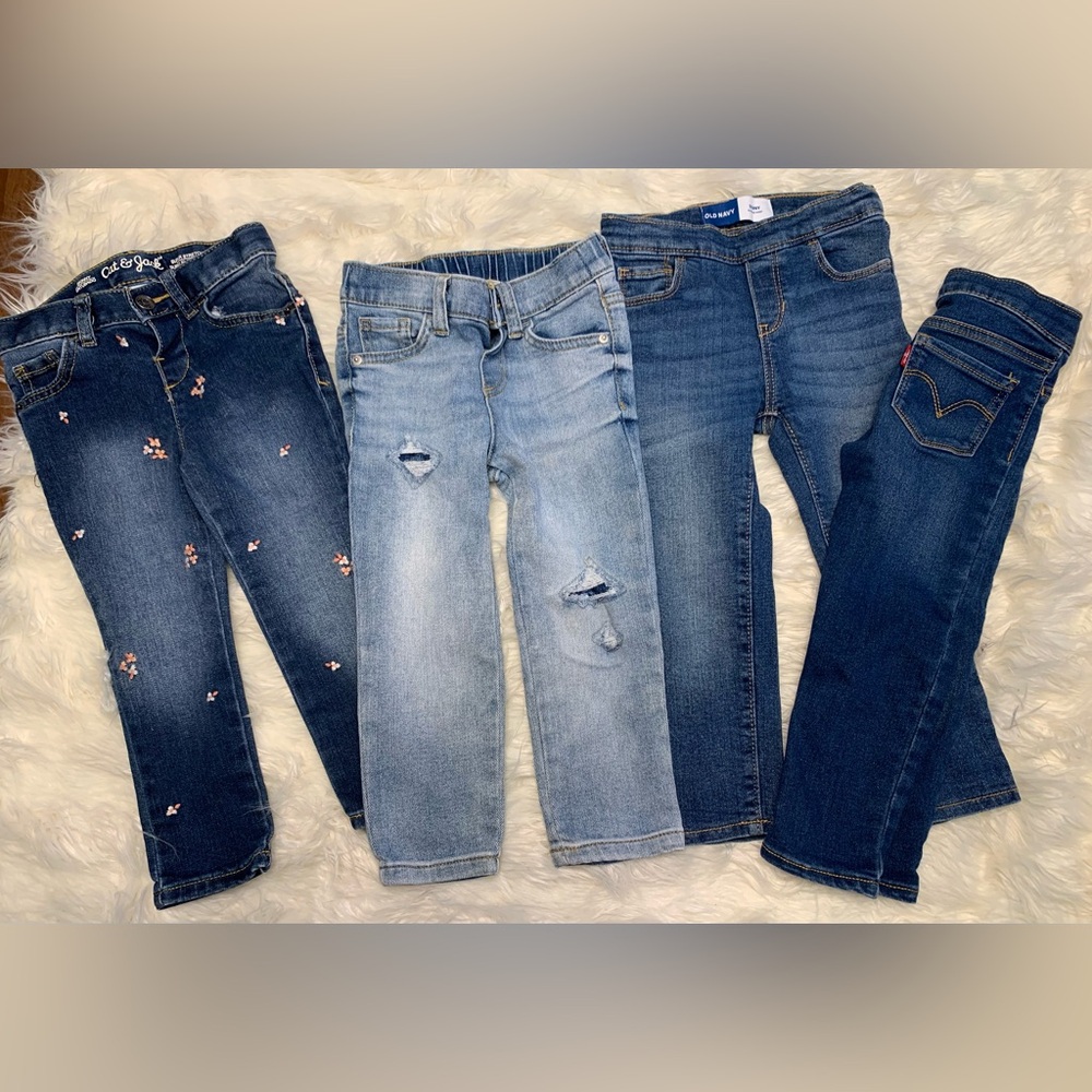 Size 3T Girls Jeans Levi’s Old Navy and Cat and Jack
